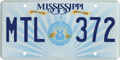 MS license plate MTL372