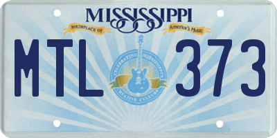 MS license plate MTL373