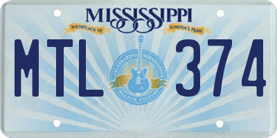 MS license plate MTL374
