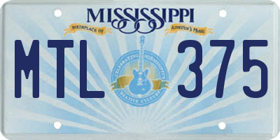 MS license plate MTL375