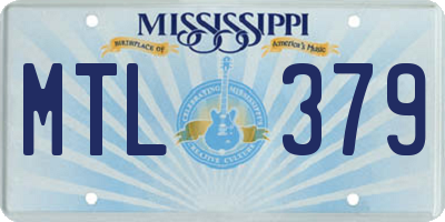 MS license plate MTL379