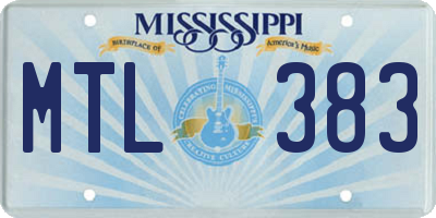 MS license plate MTL383