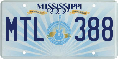MS license plate MTL388