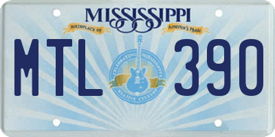 MS license plate MTL390