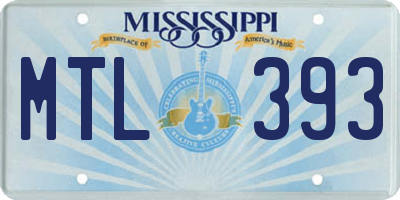 MS license plate MTL393
