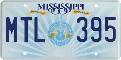MS license plate MTL395