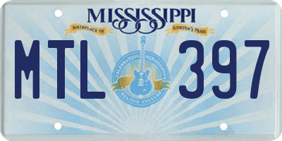 MS license plate MTL397