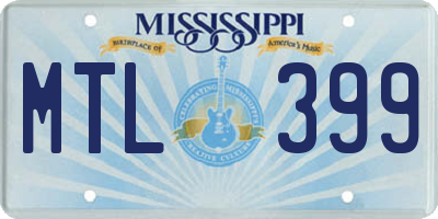 MS license plate MTL399