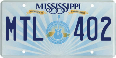 MS license plate MTL402