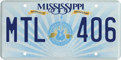 MS license plate MTL406