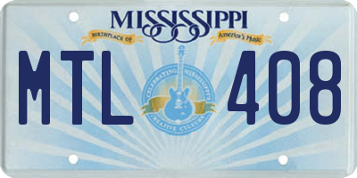 MS license plate MTL408