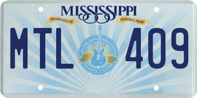 MS license plate MTL409