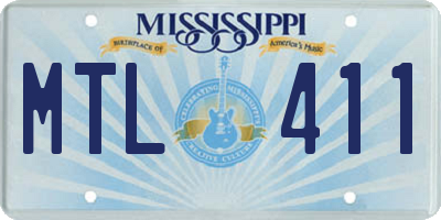MS license plate MTL411