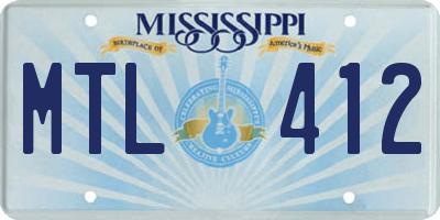 MS license plate MTL412