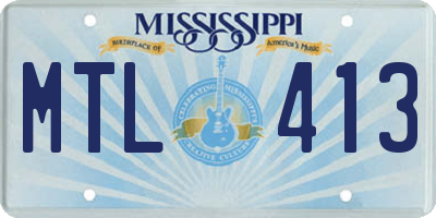 MS license plate MTL413