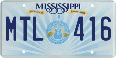 MS license plate MTL416