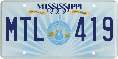 MS license plate MTL419