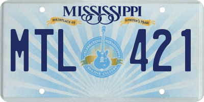 MS license plate MTL421