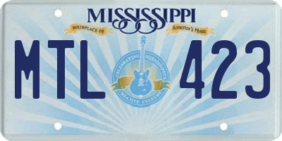 MS license plate MTL423