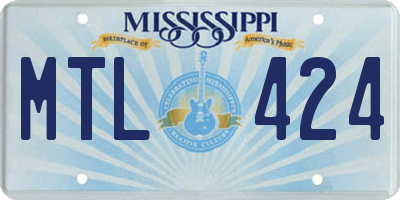 MS license plate MTL424