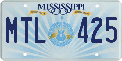 MS license plate MTL425