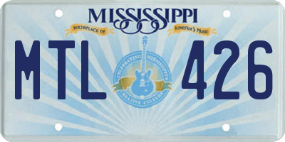MS license plate MTL426