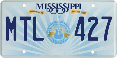 MS license plate MTL427