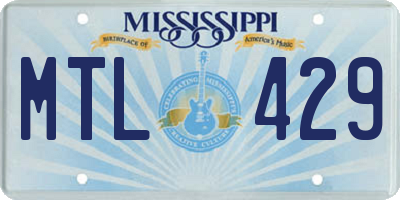 MS license plate MTL429