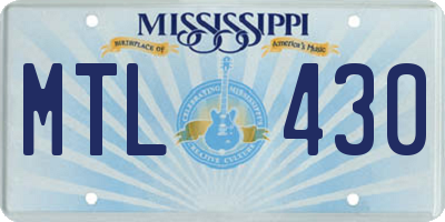 MS license plate MTL430