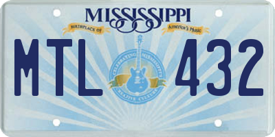 MS license plate MTL432