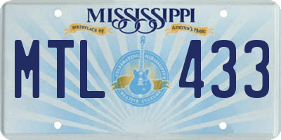 MS license plate MTL433