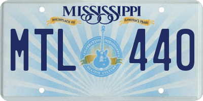 MS license plate MTL440