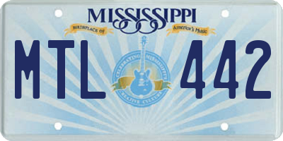 MS license plate MTL442