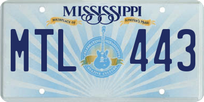MS license plate MTL443