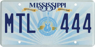 MS license plate MTL444