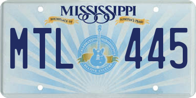 MS license plate MTL445