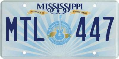 MS license plate MTL447
