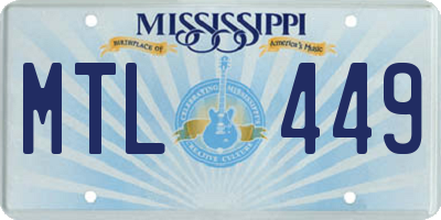 MS license plate MTL449