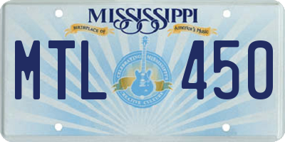 MS license plate MTL450