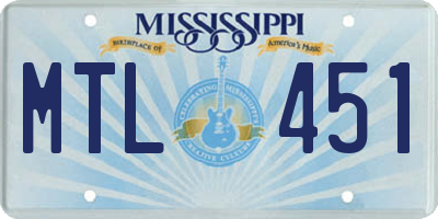 MS license plate MTL451
