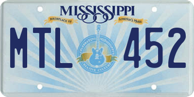 MS license plate MTL452
