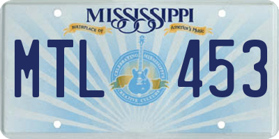 MS license plate MTL453