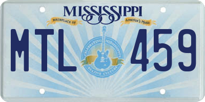 MS license plate MTL459
