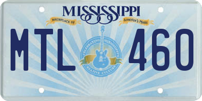 MS license plate MTL460