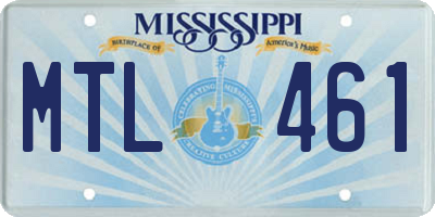 MS license plate MTL461