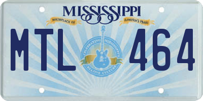 MS license plate MTL464