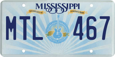 MS license plate MTL467