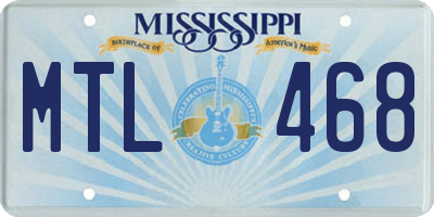 MS license plate MTL468