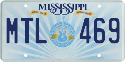 MS license plate MTL469