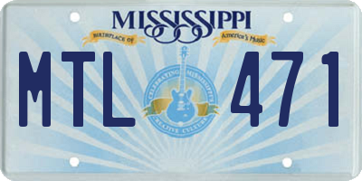 MS license plate MTL471